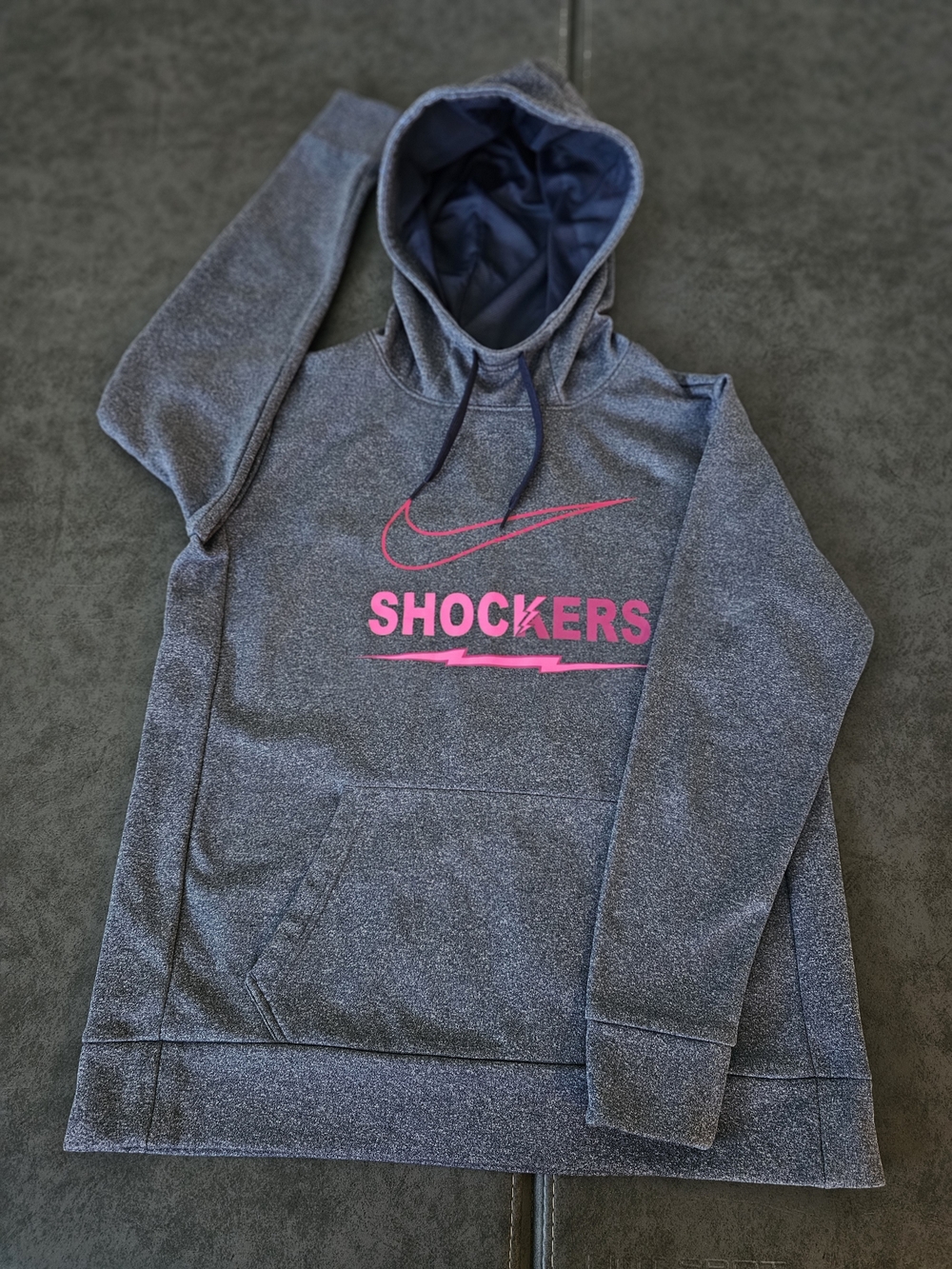 Nike Shockers Hoodie Gray with Pink Logo Size Medium